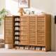 Shoe Rack, Shoe Cabinet, Indoor Household Shelf, Multi-Layer Dormitory Dust-Proof Large-Capacity Storage Artifact, Bamboo Louvered Door