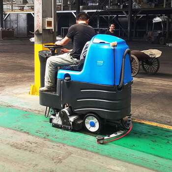 Rongen ride-on floor scrubber industrial fully automatic scrubber-sweeping machine factory workshop electric sweeper and mop
