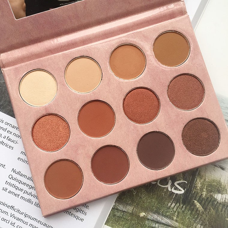 Flame mousse 12-color eye shadow ins super fire net red same style earth color pumpkin color eye shadow palette pearly matte