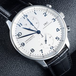 万国男表蓝针葡计正品男士手表葡萄牙计时自动机械表98新IW371446