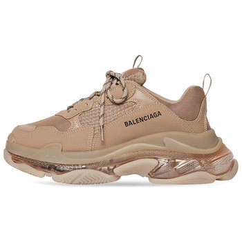 Balenciaga triple s leather lace up low top dad shoes men's brown