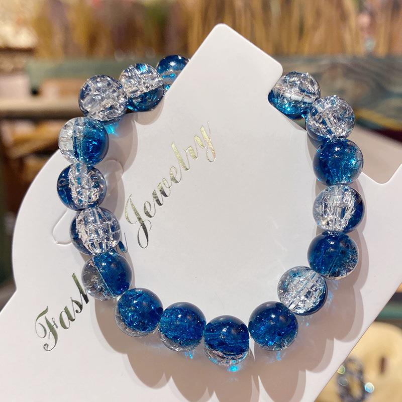 Imitation Bodhi Bracelet for Women, High-End Beaded Light Luxury Bracelet for Men, Starry Sky Crystal Bracelet for Students, Soft to Wear Around the Finger