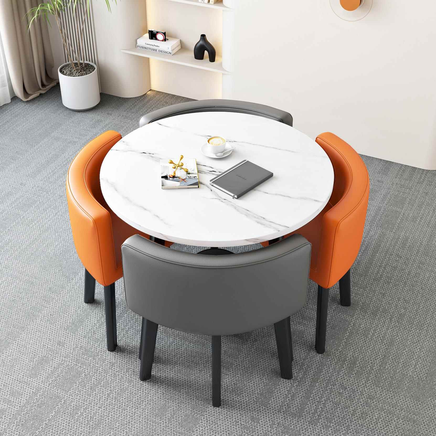 Simple negotiation table and chair combination shop store reception table and chair set leisure reception milk tea small round table