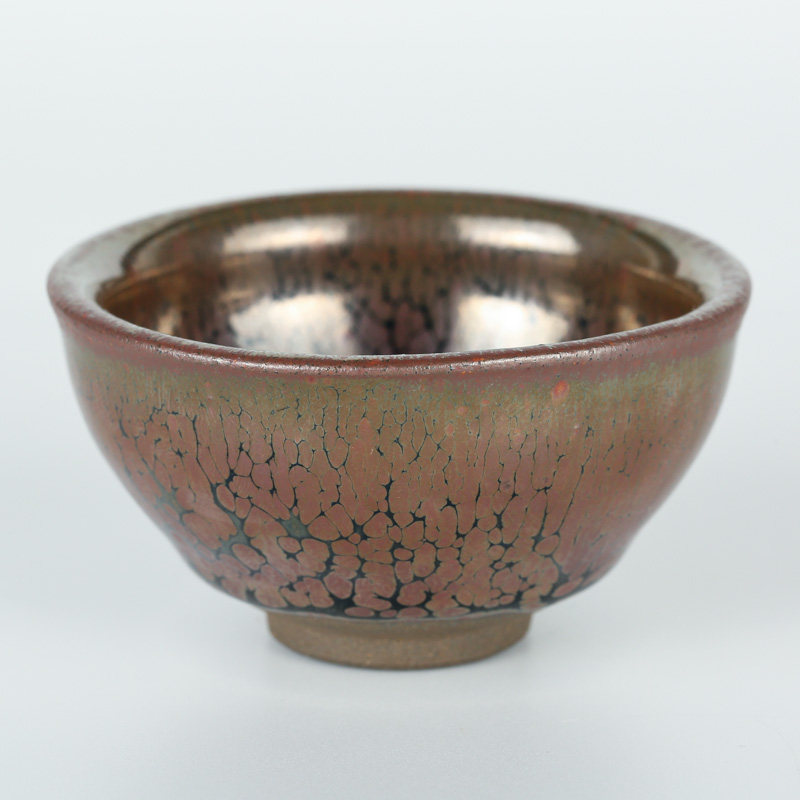 (Ghost City) Jianzhan Hundred Flowers Cup Tea Tasting Tea Round and Full Porcelain Knick-knack JKC1184