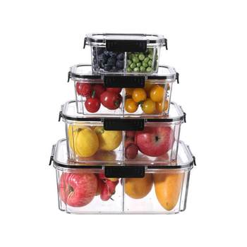 Refrigerator storage box food-grade home kitchen can be frozen and fresh-keeping transparent sealed box can be divided into categories fresh-keeping box