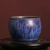 Jun kiln Jun porcelain natural raw ore charcoal fired wind tail glaze Zen master cup Wen Shuaibin intangible cultural heritage inheritor