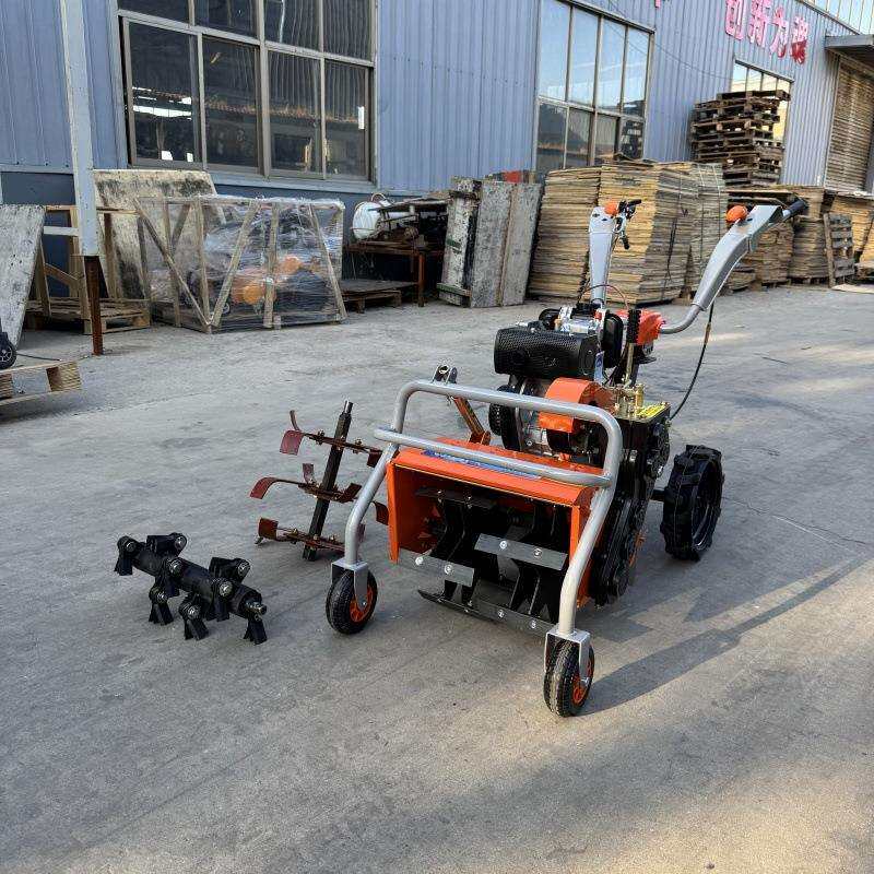 Diesel gasoline multifunctional cultivator agricultural small new soil loosening trencher weeder four-wheel drive micro tillage machine