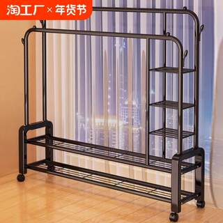 Simple clothes drying rack floor-standing folding balcony clothes drying rack for household bedrooms and household clothes drying rods folding rack