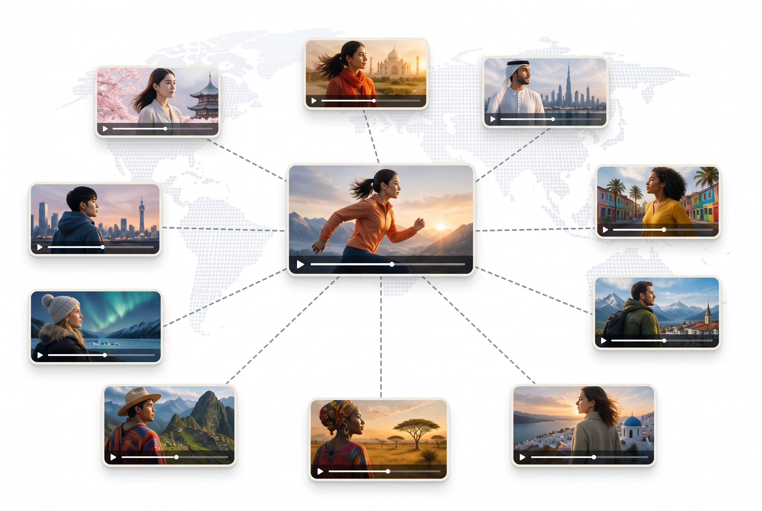 Multilingual content writing scenario visual