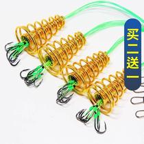 Iseni anti-hanging bottom spring explosion hook fish hook set boxed throwing pole sea pole hook fishing gear supplies sea fishing