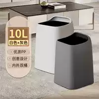 [Упаковка из двух штук] 10 л слюда серая + слоновая кость белая