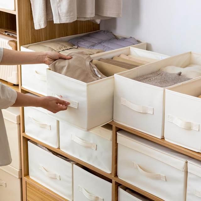 Layered storage box Household clothing wardrobe fabric finishing box Oxford cloth large drawer folding storage basket deepen