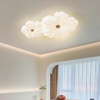 Nordic creative flower led whole house package lamps cream style warm and romantic living room bedroom ceiling lamp