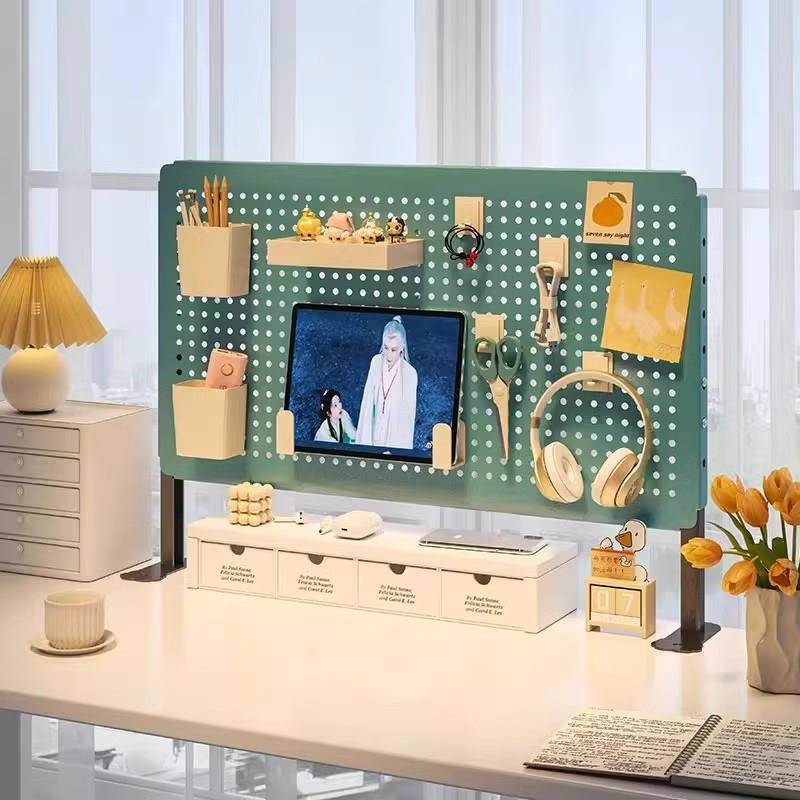 Desk hole board workstation finishing office desk bezel vertical bookshelf partition desktop storage rack accessories