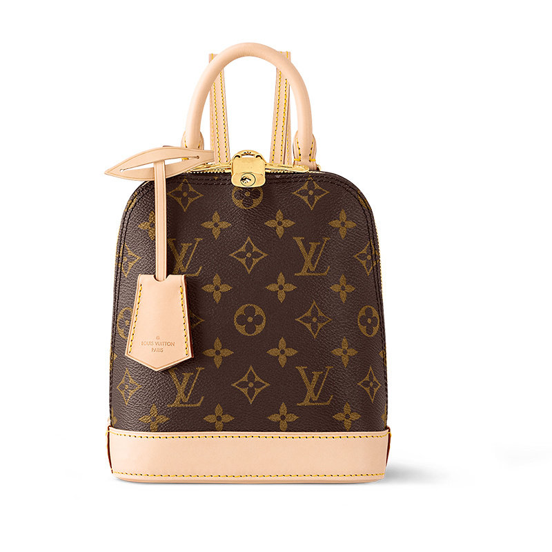 未使用LV/路易威登Monogram涂层帆布女款棕色贝壳包双肩包