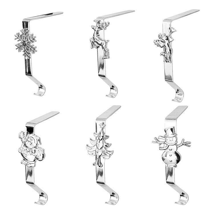 New Christmas Stocking Hooks, Fireplace Rack, Metal Hanger, Christmas Party Decoration Supplies, Desktop Multi-Purpose Hooks
