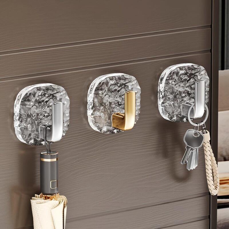 Japanese Adhesive Hooks, Strong and Traceless, No-Drill Heavy-Duty Adhesive Hooks for Kitchen and Bathroom, Wall-Mounted Fasteners for Tiles