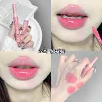 New product lip balm colored lipstick first kiss love stick jelly lip balm glaze pen mirror glass water light moisturizing