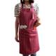 Japanese adult apron black and white striped apron cotton fabric adjustable shoulder straps Home restaurant hotel kitchen