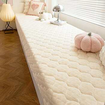 Cream style thickened bay window mat 2025 new anti-slip window sill mat for all seasons balcony cover cushion winter