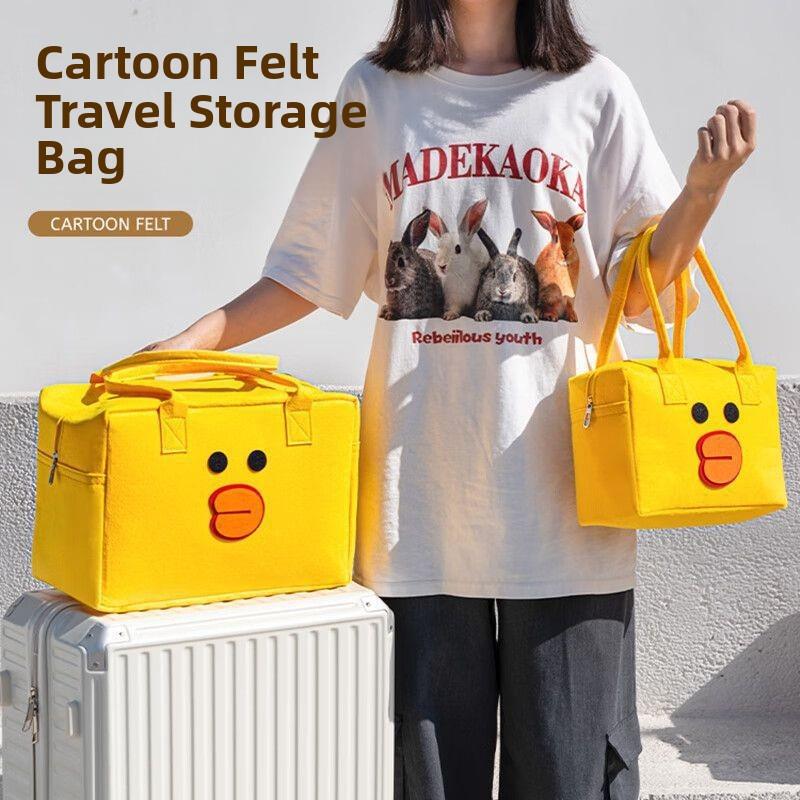 Cartoon Travel Bag Storage Bag Large Capacity Children's Luggage Bag Trolley Suitcase Luggage Bag Felt Bag Lightweight
