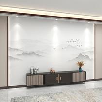 Modern Chinese style ink landscape mural living room TV background wallpaper wall covering light luxury wallpaper sofa film and television wall covering