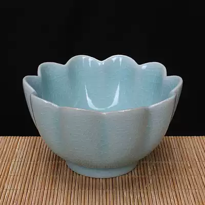 Ru kiln handmade Lotus Cup nail burning Baofeng Qingliang Temple Song Yanbin origin agate glaze boutique