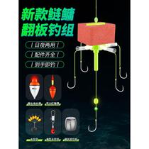 New floating hook for silver carp and bighead carp fishing group special flip hook fluorescent hook for fishing water monster square bait fish hook sea pole floating fishing set