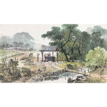 2007 North Korean landscape traditional painting meritorious painter Kim Chang-soos Beside the Well in Hometown Collection Decoration