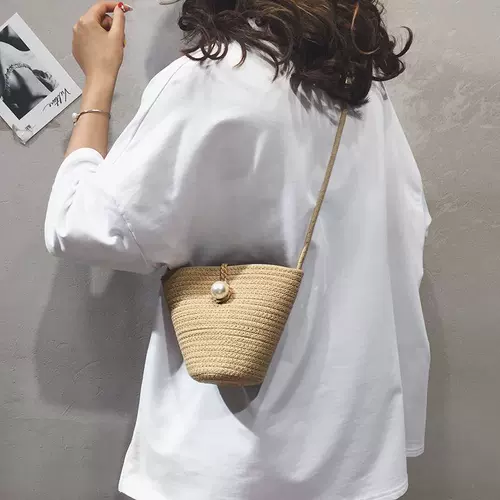 Плетеная летняя сумка через плечо, соломенная сумка на одно плечо, небольшая сумка