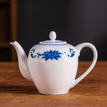 Official kiln old porcelain blue and white teapot porcelain used in Dishui Cave in the 1960s Hongjiang big ball clay hand-painted wool porcelain antique collection