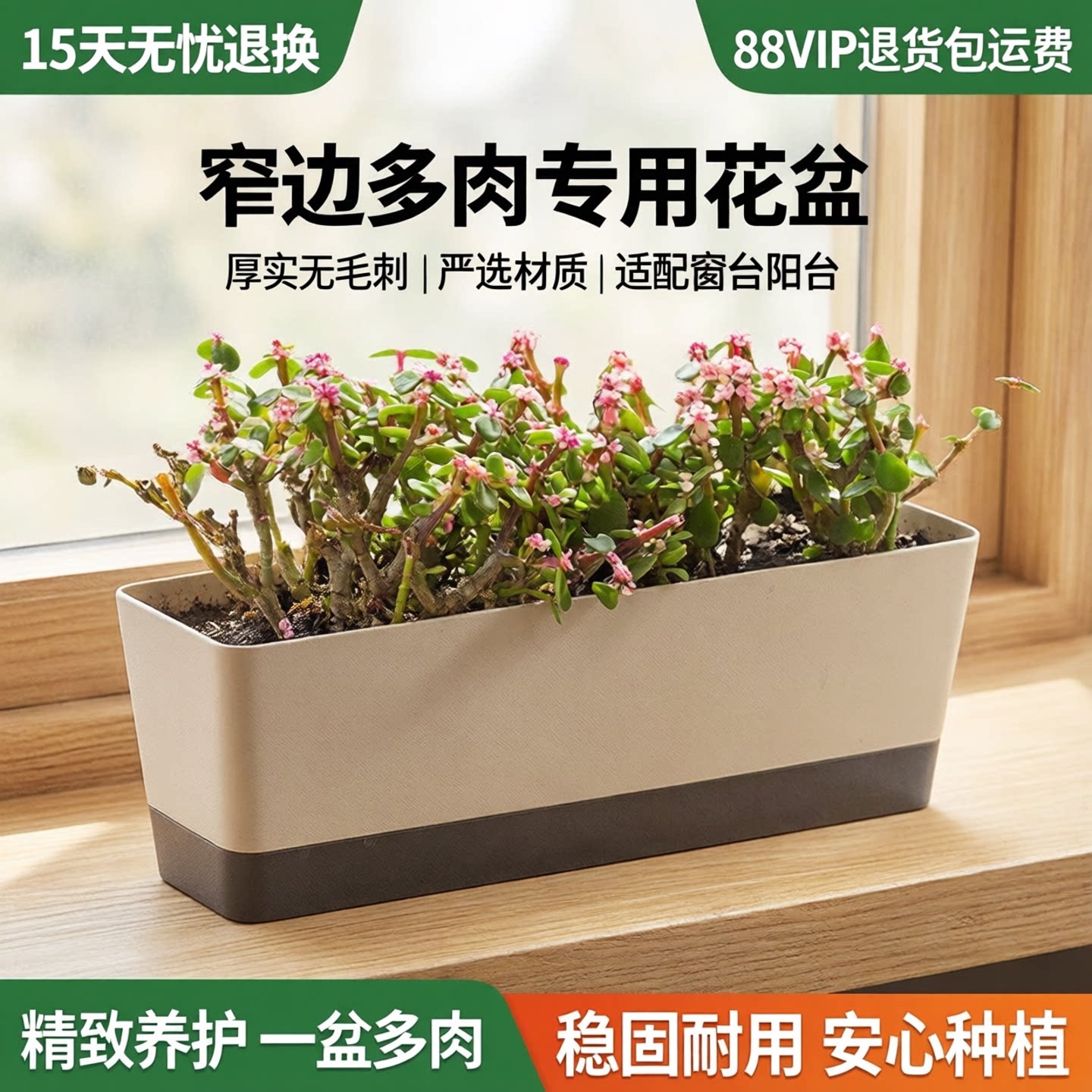 长方形多肉花盆塑料简约