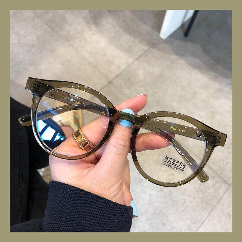 Genuine anti-radiation light glasses for women, ultra-light, round, large-frame, plain net red and blue, can be equipped with near-prescription Korean glasses