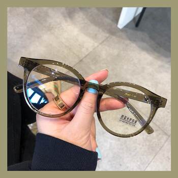 Genuine anti-radiation light glasses for women, ultra-light, round, large-frame, plain net red and blue, can be equipped with near-prescription korean glasses