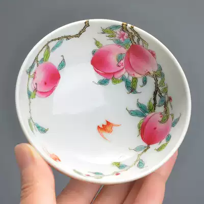 Gouge collection grade enamel color over the wall, Fu Shou double full foot Cup Tea Cup Master Cup Single Cup kung fu tea set