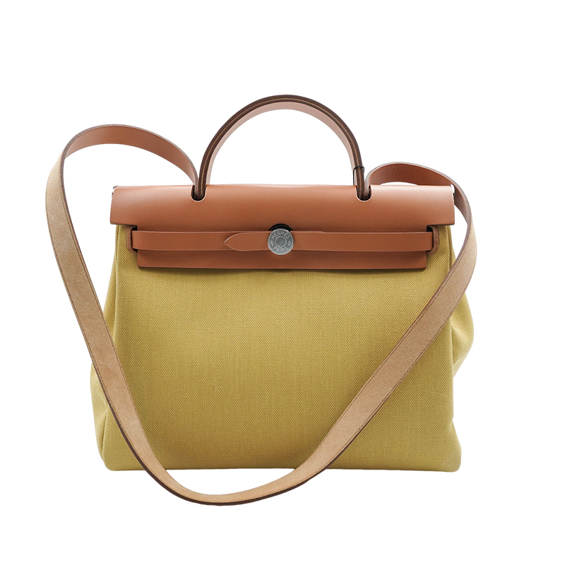 Brand New Hermes Herbag31 Mustard Yellow Shoulder Handbag for Women