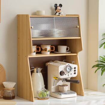 Desktop storage box desktop layout water cup coffee cup storage cabinet coffee machine storage rack acrylic hole plate rack