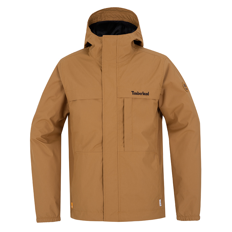 Timberland添柏岚冲锋衣男秋冬户外登山外套防风工装连帽硬壳夹克