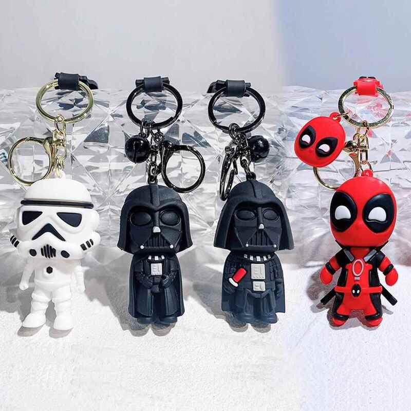 Chain Deadpool Planet Big Battle Keychain Black Warrior Keychain Pvc Couple Bag Exquisite Car Key Pendant