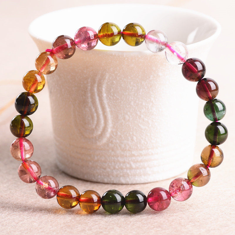 14 18g about 7 1mm candy color tourmaline hand chisel with good crystal and beautiful color - Taobao