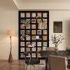 Perforated board storage rack customized entrance hall blocking wall decoration Chinese style antique solid wood printed pattern storage