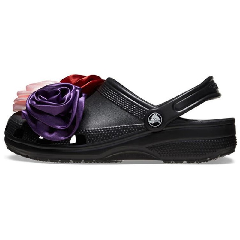 Crocs卡骆驰 经典玫瑰 洞洞鞋 女款 黑色