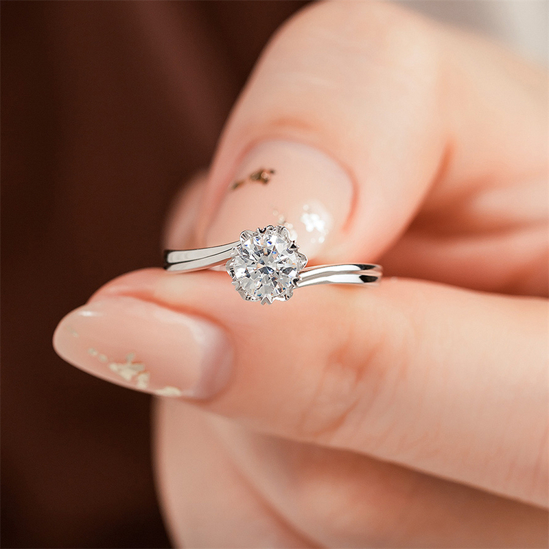 [Gia Diamond Ring] 30 Points g Color Vs1 Clarity 3Ex Non-Fluorescent 18K Gold Diamond Ring Wedding Ring Tg