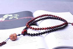 작은 잎 장미 백단 우드 0.8 Pixiu 불교 구슬 예술 밴드 스케이트 묵주 팔찌 목걸이 커플 선물 컬렉션