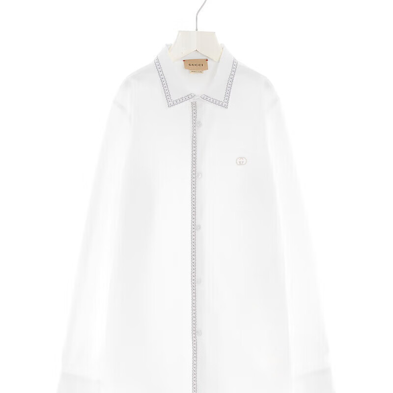 9.9 New and Unused Gucci Gucci Children's Cotton Spandex Embroidered Long-Sleeve Shirt White 10A 9.9 New and Unused Gucci Gucci Children's Cotton Spandex Embroidered Long-Sleeve Shirt White 10A