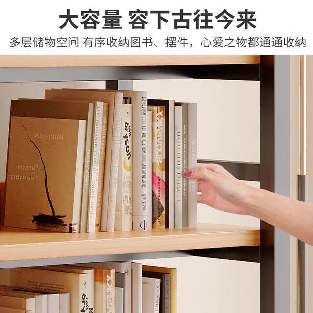 Bookshelf floor-standing storage shelf household children's storage shelf simple steel-wood shelf wrought iron multi-layer bookcase storage rack bed sheet pull cart