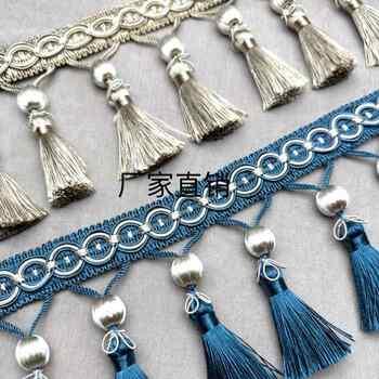 Curtain lace accessories european style curtain head hanging fringe lace living room sofa home fabric wood bead pendant