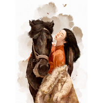 (New product leaked) Limited print character watercolor decoration by young artist Zane (Tibetan Girl 1)