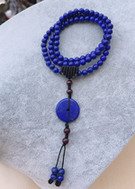 East China Sea crystal natural lapis lazuli necklace multi-circle bracelet with safety buckle pendant imperial blue one thing one picture 35g
