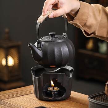 Teapot ceramic beam lifting pot warm tea stove household kung fu tea set teapot set single pot cooking tea coarse ceramics